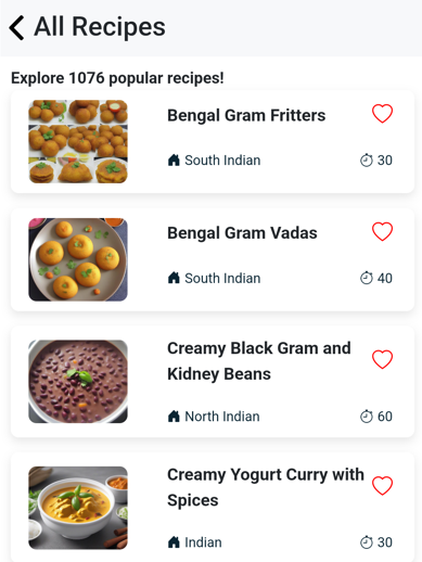 Browse Recipes Screenshot